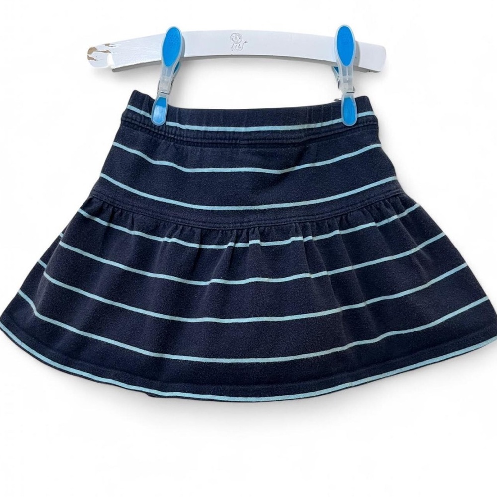 3T Girl L.L. Bean Navy Baby Blue Striped Toddler Girl Coastal Preppy Skort